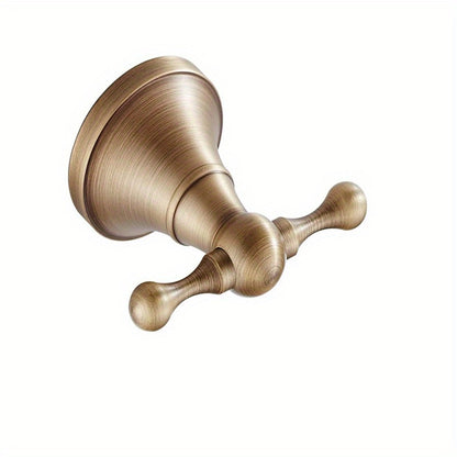 Boho Antique Brass Towel Hook, Wall Mounted Robe and Coat Hanger, Brushed Metal Finish, Easy Install, for Bathroom and Clothes Storage