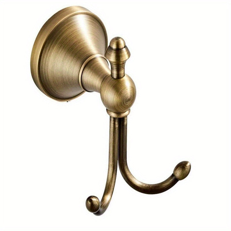 Boho Antique Brass Towel Hook, Wall Mounted Robe and Coat Hanger, Brushed Metal Finish, Easy Install, for Bathroom and Clothes Storage