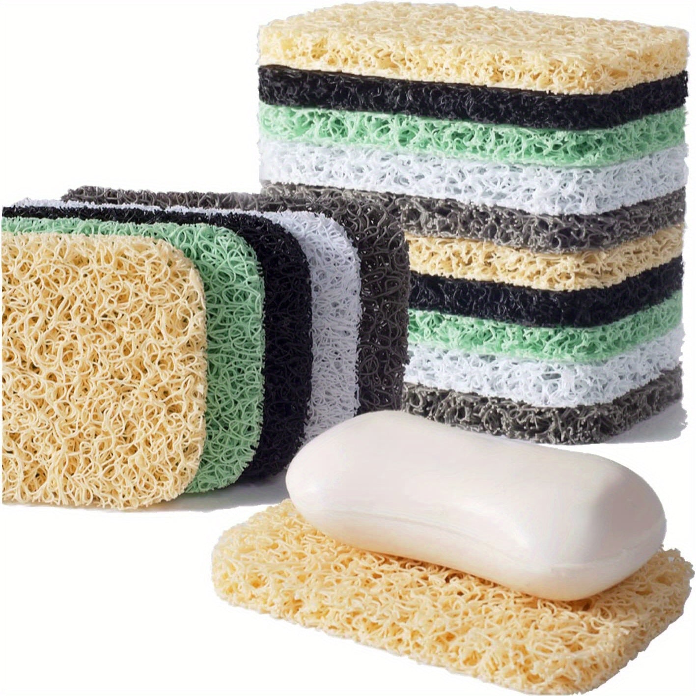 2/4pcs Recyclable Beige Soap Saver with Non-Slip PVC Tray for Shower, Kitchen, and Bathroom - Keep Soap Dry and Clean