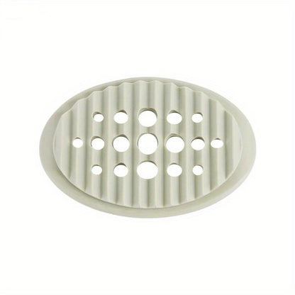 1pc Modern Silicone Soap Dish with Self-Draining System, Non-Slip Base & Rounded Edges - Pastel Colors (Pink, Mint Green, Beige, White, Light Blue) - Durable Bathroom Organizer, Space-Saving Soap Tray for Shower or Bathtub, E