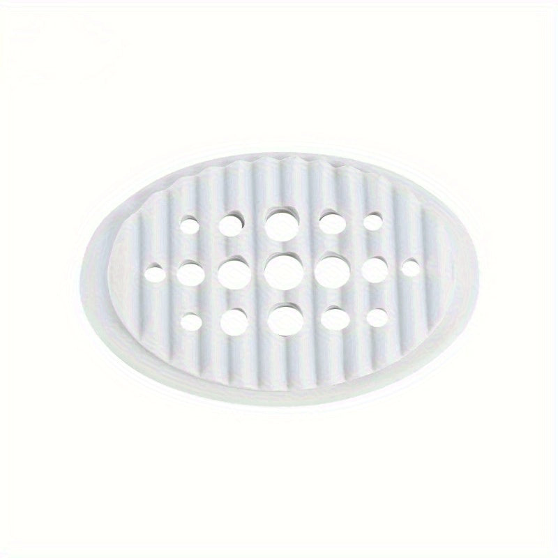 1pc Modern Silicone Soap Dish with Self-Draining System, Non-Slip Base & Rounded Edges - Pastel Colors (Pink, Mint Green, Beige, White, Light Blue) - Durable Bathroom Organizer, Space-Saving Soap Tray for Shower or Bathtub, E