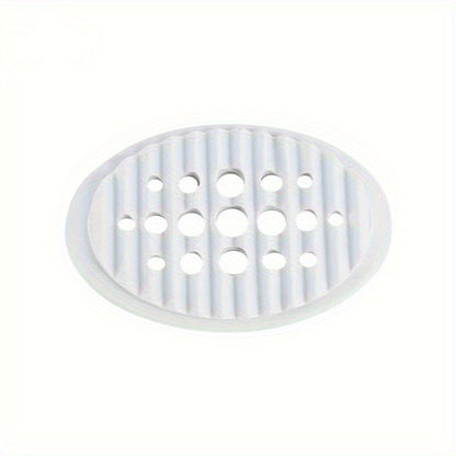 1pc Modern Silicone Soap Dish with Self-Draining System, Non-Slip Base & Rounded Edges - Pastel Colors (Pink, Mint Green, Beige, White, Light Blue) - Durable Bathroom Organizer, Space-Saving Soap Tray for Shower or Bathtub, E