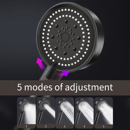 High-Pressure Adjustable Shower Head with 5 Modes - Versatile Daily Spray Nozzle for Enhanced Bathing Experience, Essential Bathroom Accessory, Christmas/Halloween Gift Decoration