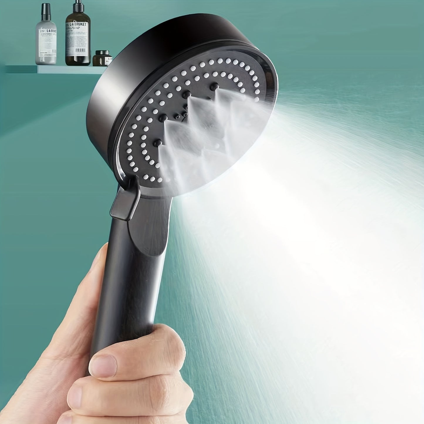 High-Pressure Adjustable Shower Head with 5 Modes - Versatile Daily Spray Nozzle for Enhanced Bathing Experience, Essential Bathroom Accessory, Christmas/Halloween Gift Decoration
