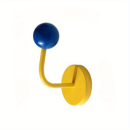 Colorful Magnetic Suction Hooks, Industrial Iron Door Hangers, Traceless Iron Sticky Hooks, Painted Finish, Strong Punch-free Hooks for Bathroom, Kitchen, and Display Use