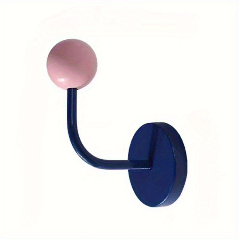 Colorful Magnetic Suction Hooks, Industrial Iron Door Hangers, Traceless Iron Sticky Hooks, Painted Finish, Strong Punch-free Hooks for Bathroom, Kitchen, and Display Use