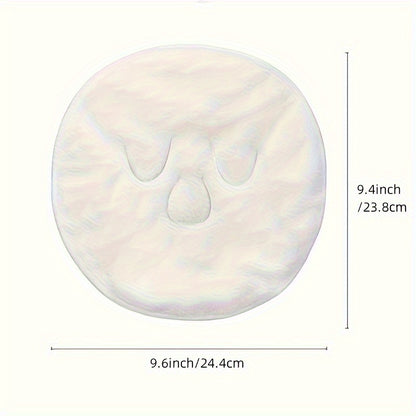 100% Cotton Round Facial Hot Compress Washcloth Mask, Super Absorbent Knit Fabric Towel with Space Theme, Contemporary Style for Beauty Skin Management, Spa and Home Bathroom Use - 34gsm