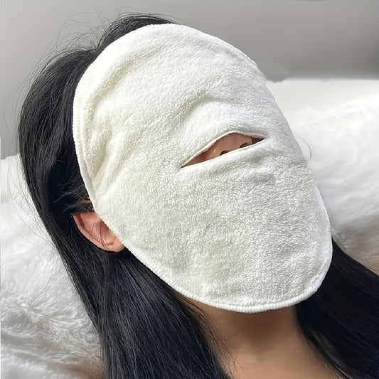 100% Cotton Round Facial Hot Compress Washcloth Mask, Super Absorbent Knit Fabric Towel with Space Theme, Contemporary Style for Beauty Skin Management, Spa and Home Bathroom Use - 34gsm