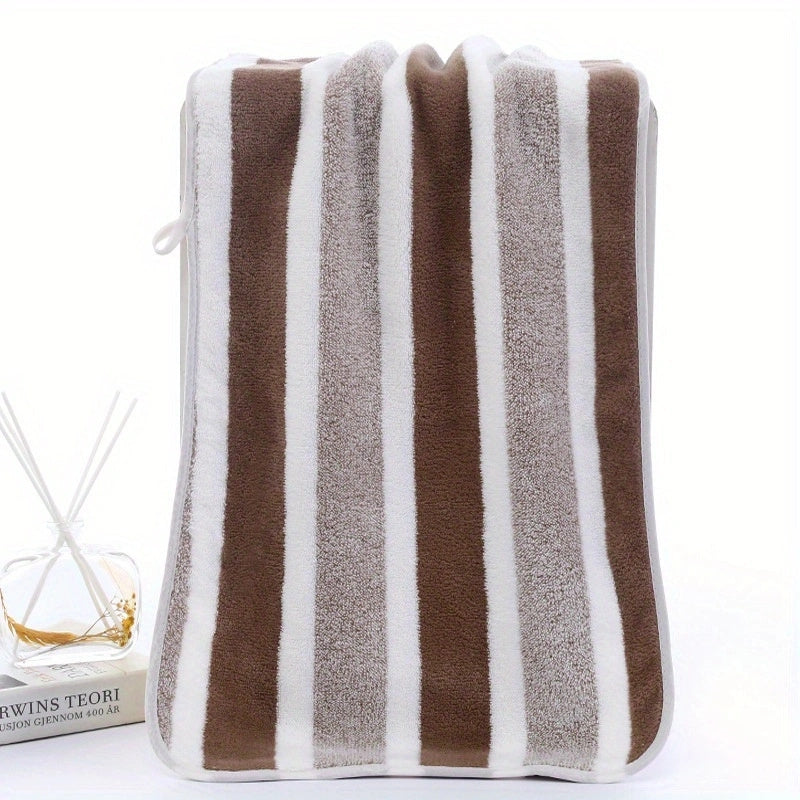 Striped Quick-Dry Towel Set, Absorbent, Durable, Reusable Polyester, for Bathroom, Beach, Spa - Luxury Interior & Exterior Decor Towels
