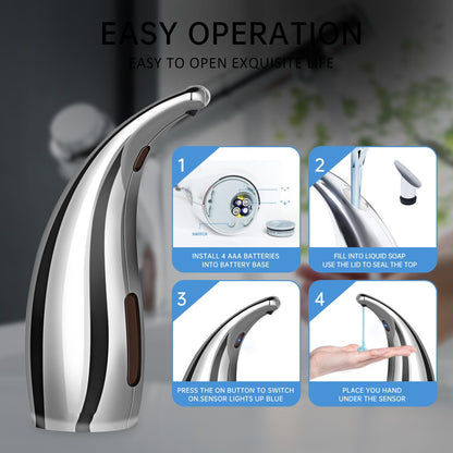 1 Automatic Soap Dispenser, & Battery-Powered, Reduced Contact for Health, Ideal for Bathroom and Home Use, Soap Dispenser|Modern Bathroom Accessory|Durable Plastic Dispenser