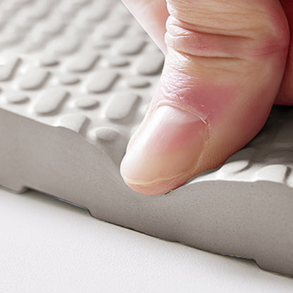 Gray Textured Anti-Slip Shower Mat with Drainage Channels - Waterproof PVC Bathroom Rug for Enhanced Safety and Comfort, Durable and Easy to Clean, Bathroom Mat