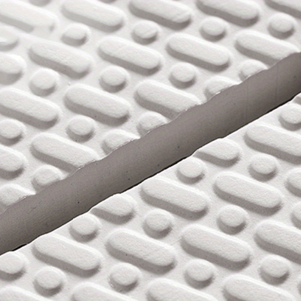 Gray Textured Anti-Slip Shower Mat with Drainage Channels - Waterproof PVC Bathroom Rug for Enhanced Safety and Comfort, Durable and Easy to Clean, Bathroom Mat