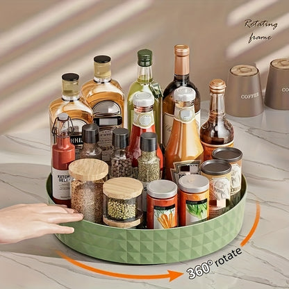 Plateau tournant à 360° - Organisateur de rangement multifonctionnel en plastique pour salle de bain, cuisine et coiffeuse