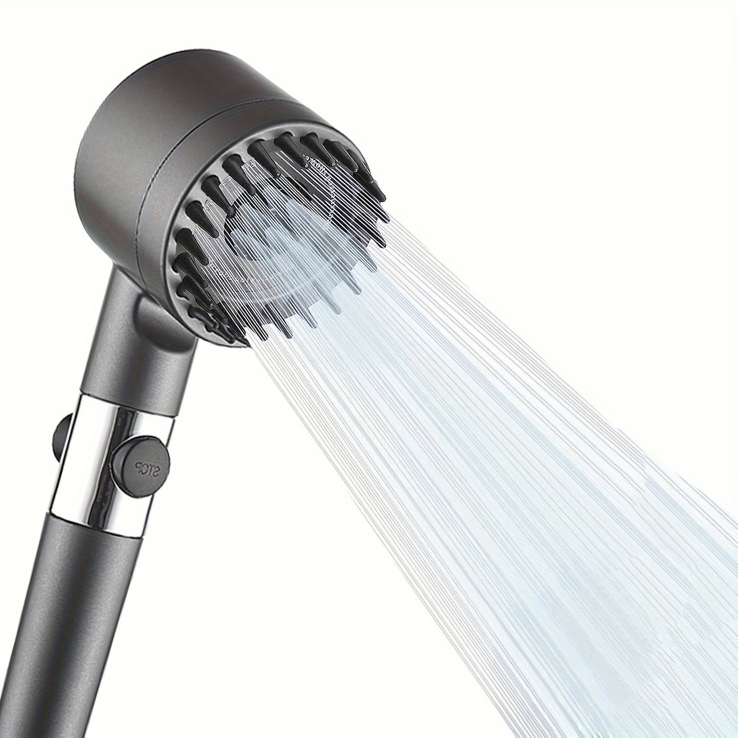 3-in-1 Handheld Shower Head with Scalp Massager, 4-in-1 Detachable Shower Head, High Pressure Water Filter, Plastic, Round Shape, for Skin & Hair Care, Softens Hard Water, Kitchen & Bathroom Accessory