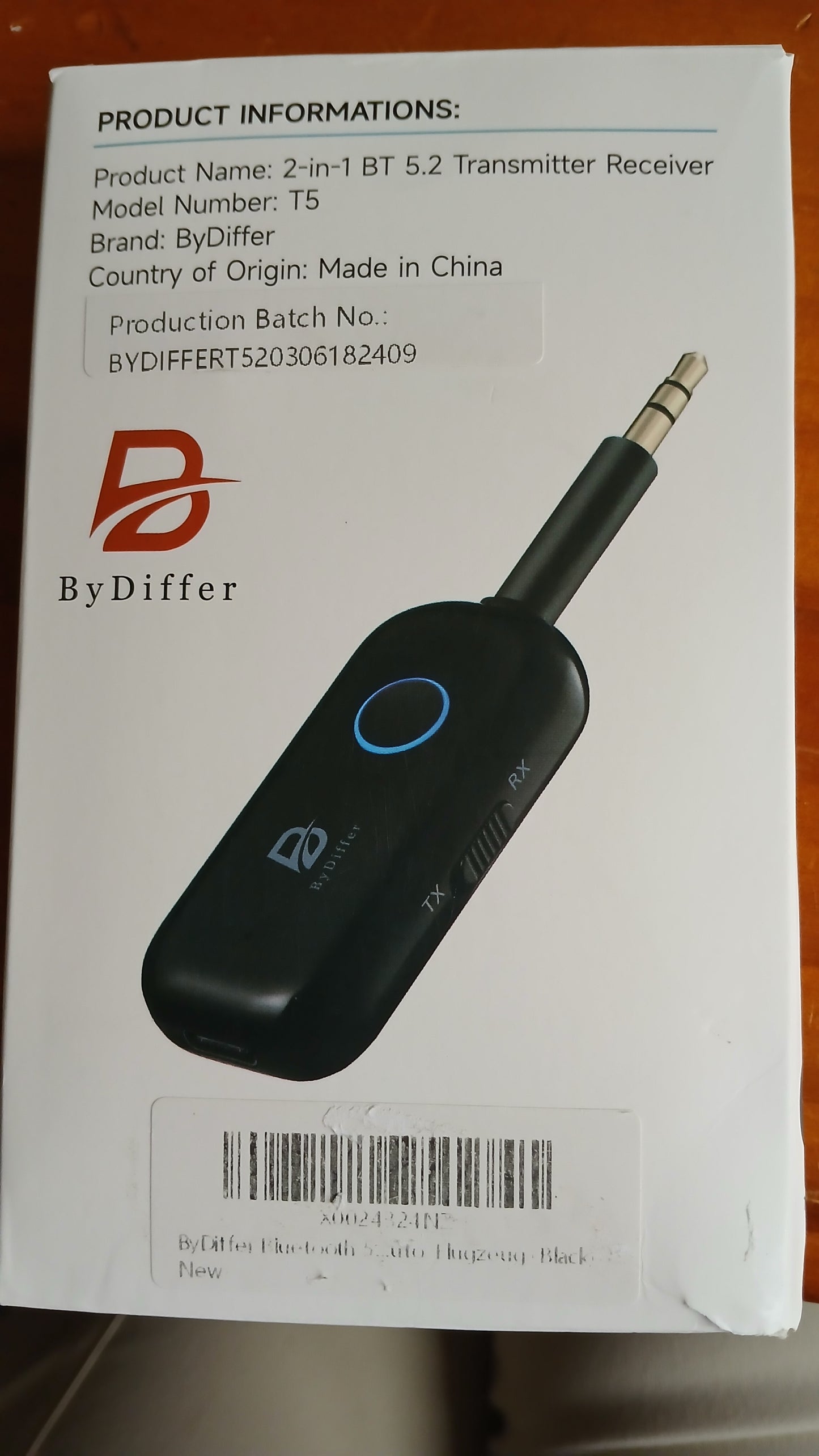 BY DIFFER  RECEPTEUR ÉMETTEUR AUDIO BLUETOOTH