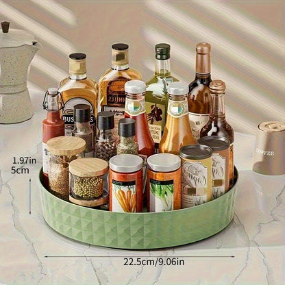 Plateau tournant à 360° - Organisateur de rangement multifonctionnel en plastique pour salle de bain, cuisine et coiffeuse
