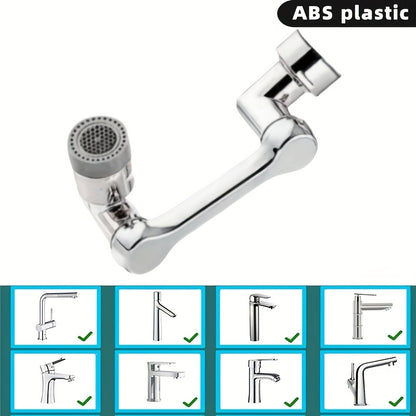 1pc Adjustable Faucet Aerator with 2 Spray Modes - Easy Install Rotating Multi-Function Extension for Kitchen & Bathroom Sinks, Chrome Finish, Plastic Material, No Power Required, Adjustable Water Flow | Rotating Faucet Exten