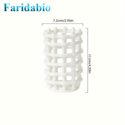 1Pc Hand Woven Ceramic Toothbrush Holder - Freestanding Toothpaste Storage Container for Bathroom Accessories, Non-Electric Organizer