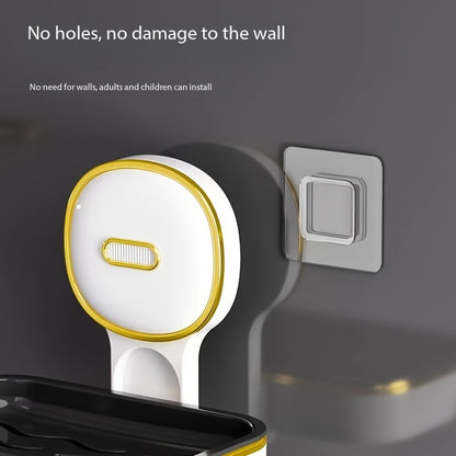 1pc Wall Mounted Soap Holder, Double Layer Drainage Soap Rack, Household Toilet Bathroom Soap Tray, Simple Soap Storage Rack for Home Bathroom, Bathroom Accessories