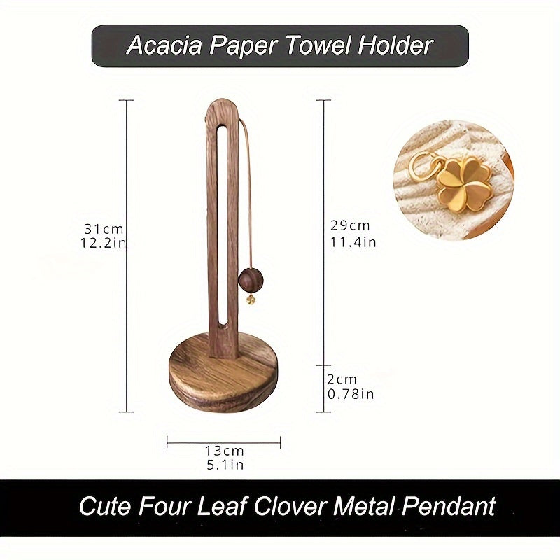 Porte essuie-tout vertical en bois massif