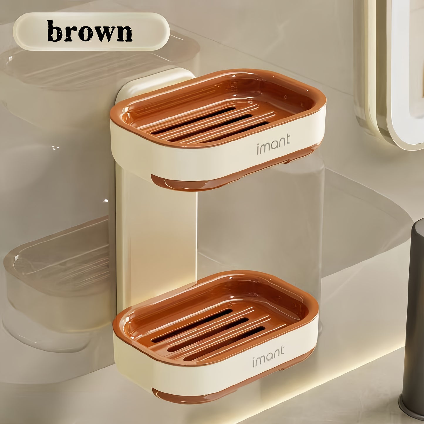 Elegant Oval Soap Dish - Durable Plastic, Self-Draining Design for Bathroom Use