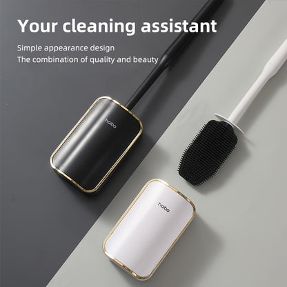 Luxury Wall-Mounted Toilet Brush Set with Long Handle - Silicone, No Dead Corner Cleaning for Bathroom Toilet Brush And Holder Set