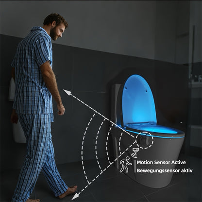 Setonr 1pc 16 Colors Human Motion Sensor Toilet Light Inside Toilet Bowl Bathroom LED Night Light for Toilet Bowl Christmas Gift