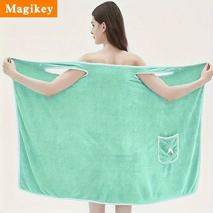 Large Soft Coral Fleece Bath Towel with Pocket - Absorbent & Quick-Dry, Lightweight & Durable for Beach, Home, and Bathroom Use, Perfect Holiday Gift for Halloween, Thanksgiving, Christmas, Quickdry Towel | Playful Design Tow