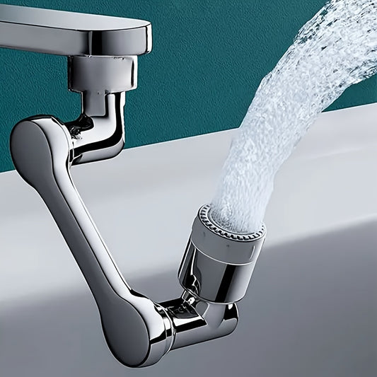 1pc Adjustable Faucet Aerator with 2 Spray Modes - Easy Install Rotating Multi-Function Extension for Kitchen & Bathroom Sinks, Chrome Finish, Plastic Material, No Power Required, Adjustable Water Flow | Rotating Faucet Exten