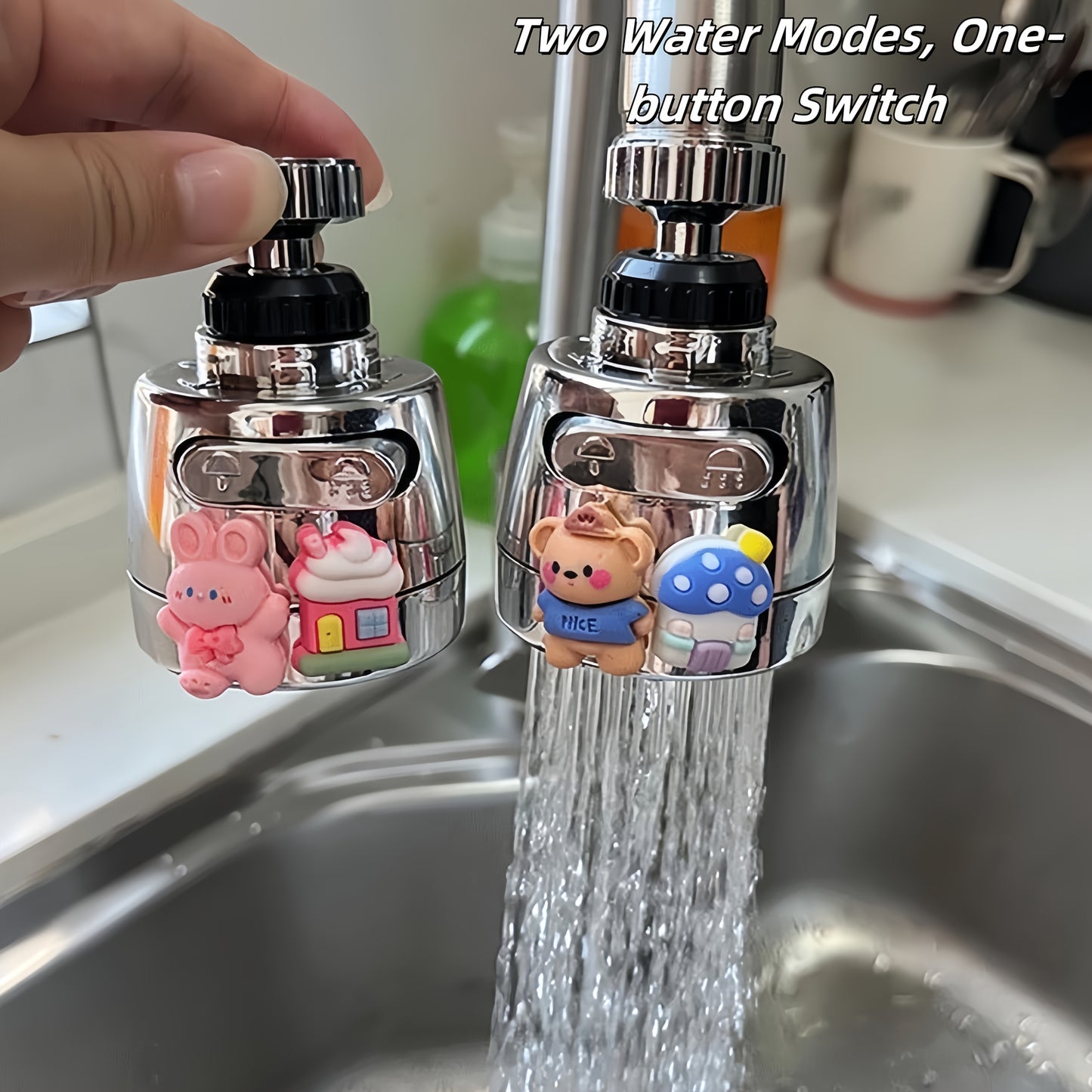 Anti-Splash Faucet Splash Guard with Rotating Spout - Splash-Proof Kitchen Faucet Extender, Sink Connector, Easy Installation for Bathroom or Kitchen Sink, Modern Faucet Attachment Compatible with Standard Pipes, Kitchen Sink