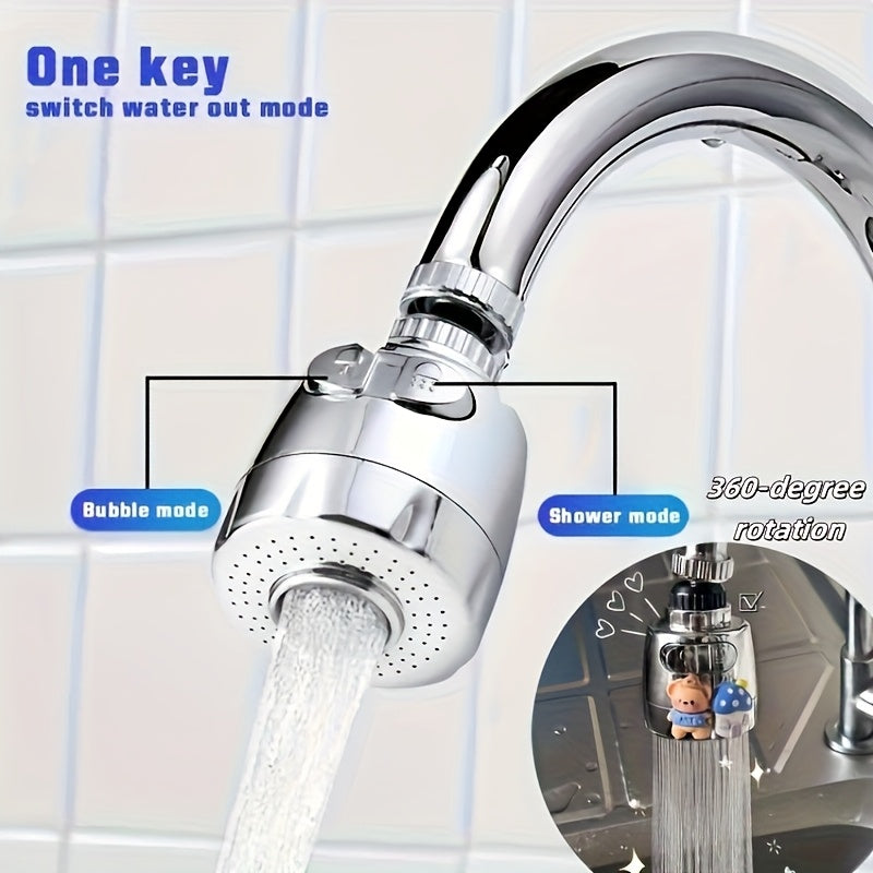 Anti-Splash Faucet Splash Guard with Rotating Spout - Splash-Proof Kitchen Faucet Extender, Sink Connector, Easy Installation for Bathroom or Kitchen Sink, Modern Faucet Attachment Compatible with Standard Pipes, Kitchen Sink