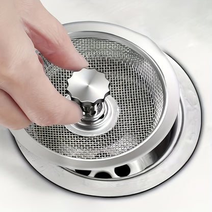 Stainless Steel Kitchen Sink Strainer - 8.13cm & 5.33cm Mesh, Non-Clogging for Bathroom, Washroom & Vanity
