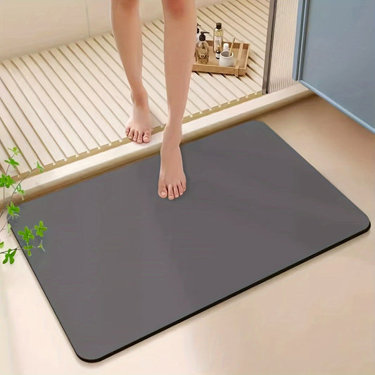 1pc Super Absorbent Non-Slip Bathroom Mat - Quick-Dry Polyester Floor Rug For Bathroom, Living Room, Laundry, And Entryway - Washable Home Decor Rectangle Bath Mat