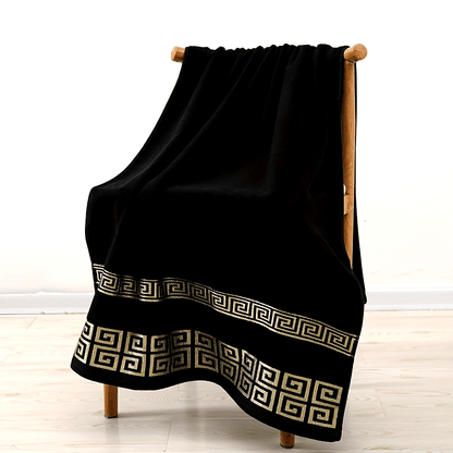 3pcs 100% Cotton Towel Set (1 Bath Towel, 2 Washcloths) GSM410, Exquisite Embroidery, Geometric Pattern, Luxury Style Bath Towel, Very Soft, Very Absorbent, Not Easy to Shed And Not Easy to Fade, Bathroom Essentials, Suitable