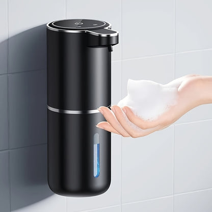 380Ml Automatic Soap Dispenser with Touchless Sensor - Wall-Mounted, Rechargeable Lithium Battery, USB Charging, Modern Black Design for Bathroom And Kitchen, Bathroom Soap Dispenser|Modern Soap Dispenser|Touchless Soap Dispe
