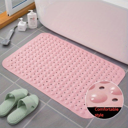 1pc Dolphin Massage Non-Slip PVC Shower Mat with Drainage Holes, Standard Size, Comfortable Suction Cup Floor Mat for Bathroom, Toilet, Hotel - Safety and Comfort Bath Accessory