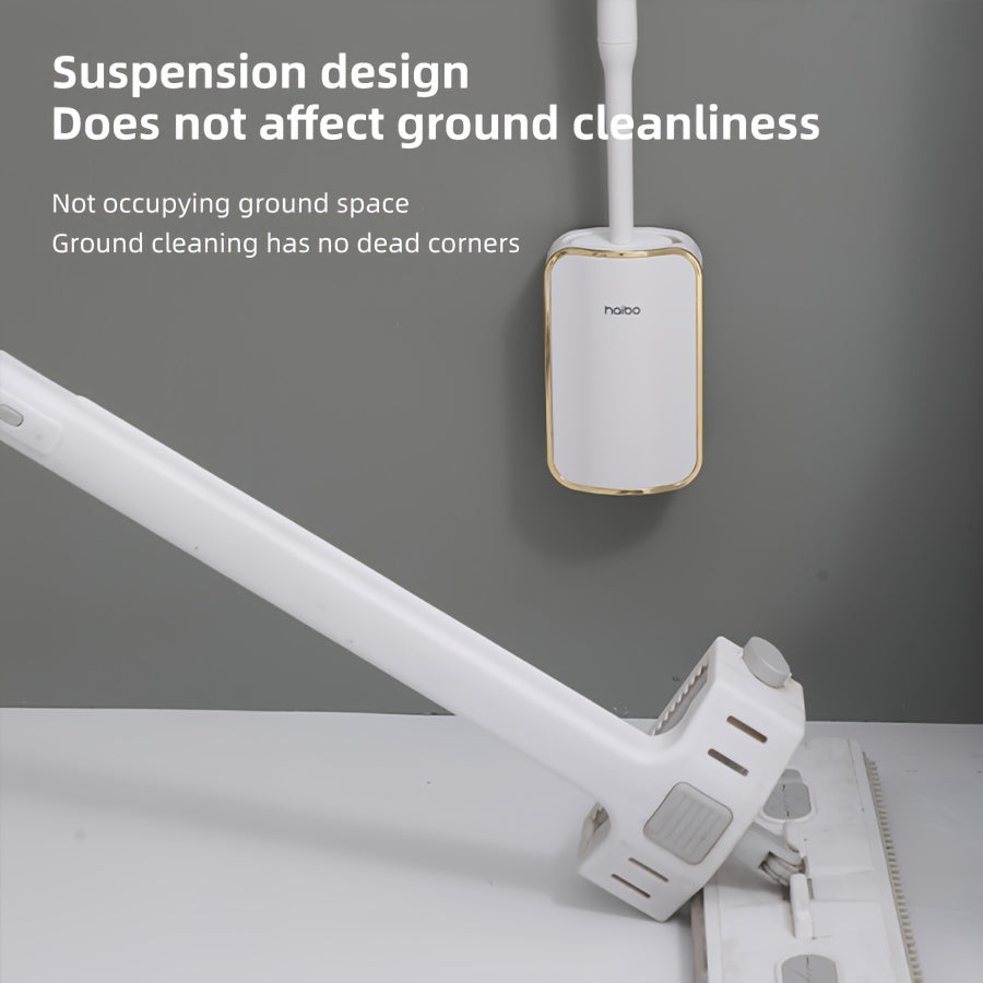 Luxury Wall-Mounted Toilet Brush Set with Long Handle - Silicone, No Dead Corner Cleaning for Bathroom Toilet Brush And Holder Set
