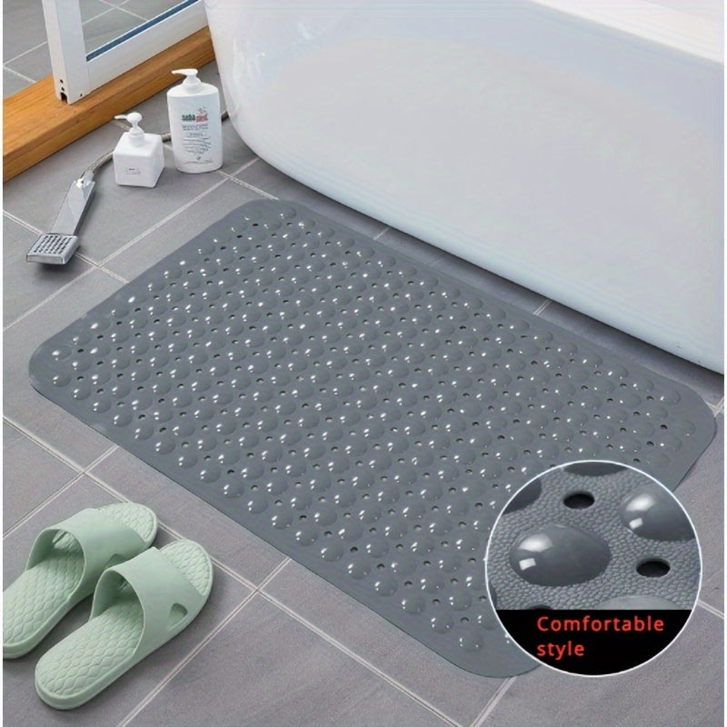 1pc Dolphin Massage Non-Slip PVC Shower Mat with Drainage Holes, Standard Size, Comfortable Suction Cup Floor Mat for Bathroom, Toilet, Hotel - Safety and Comfort Bath Accessory