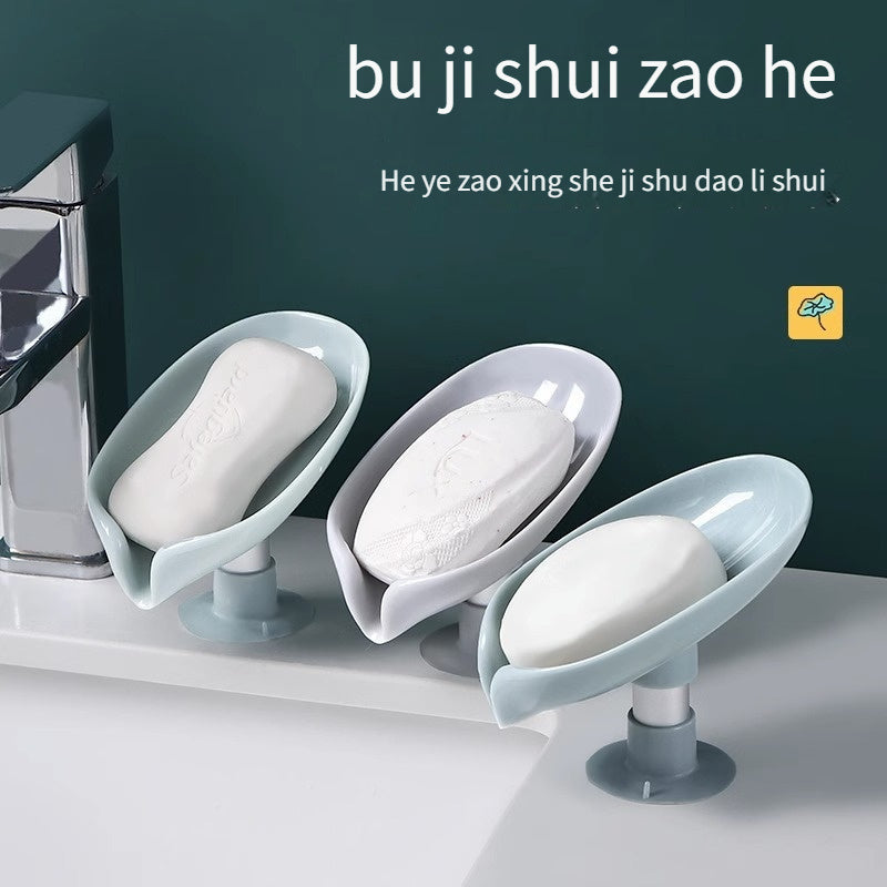 Teal Oval Soap Dish with Suction Cup - Punch-Free, Water-Draining Design for Bathroom Storage, Plastic Material, Glossy Finish, Easy Installation, Soap Organization | Oval Soap Tray | Smooth Surface Design, Soap Holder Bathro