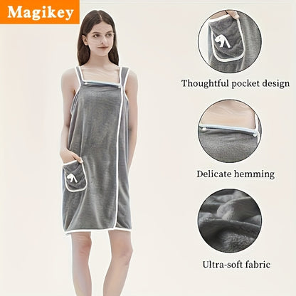 Large Soft Coral Fleece Bath Towel with Pocket - Absorbent & Quick-Dry, Lightweight & Durable for Beach, Home, and Bathroom Use, Perfect Holiday Gift for Halloween, Thanksgiving, Christmas, Quickdry Towel | Playful Design Tow