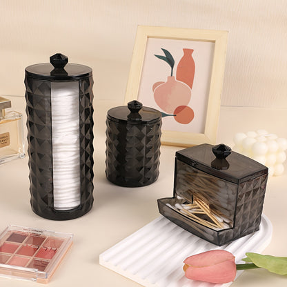 3 Swab Racks, Bathroom Dispenser, Ball Storage Box, Swabs, Round Pads And Floss Picks, Clear Storage Jar with Lid, Home Organization And Storage Supplies, Storage Bins for Home Organization, Baskets, Bins & Containers for Hom