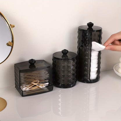 3 Swab Racks, Bathroom Dispenser, Ball Storage Box, Swabs, Round Pads And Floss Picks, Clear Storage Jar with Lid, Home Organization And Storage Supplies, Storage Bins for Home Organization, Baskets, Bins & Containers for Hom