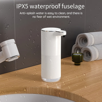 1pc USB Rechargeable Automatic Foam Soap Dispenser, 380ml Wall Mount Hand Machine, Phthalate-Free Plastic, Touchless Operation, 500mAh Lithium Battery, for Kitchen and Bathroom