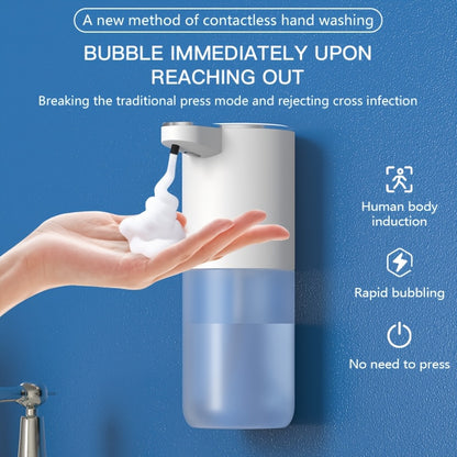 1pc USB Rechargeable Automatic Foam Soap Dispenser, 380ml Wall Mount Hand Machine, Phthalate-Free Plastic, Touchless Operation, 500mAh Lithium Battery, for Kitchen and Bathroom