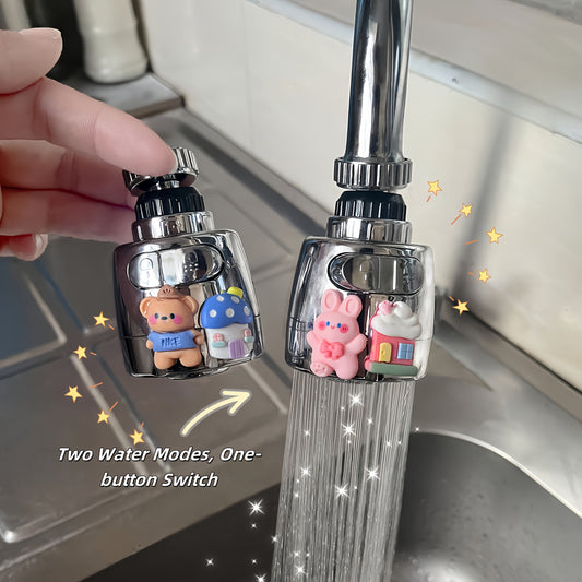 Anti-Splash Faucet Splash Guard with Rotating Spout - Splash-Proof Kitchen Faucet Extender, Sink Connector, Easy Installation for Bathroom or Kitchen Sink, Modern Faucet Attachment Compatible with Standard Pipes, Kitchen Sink