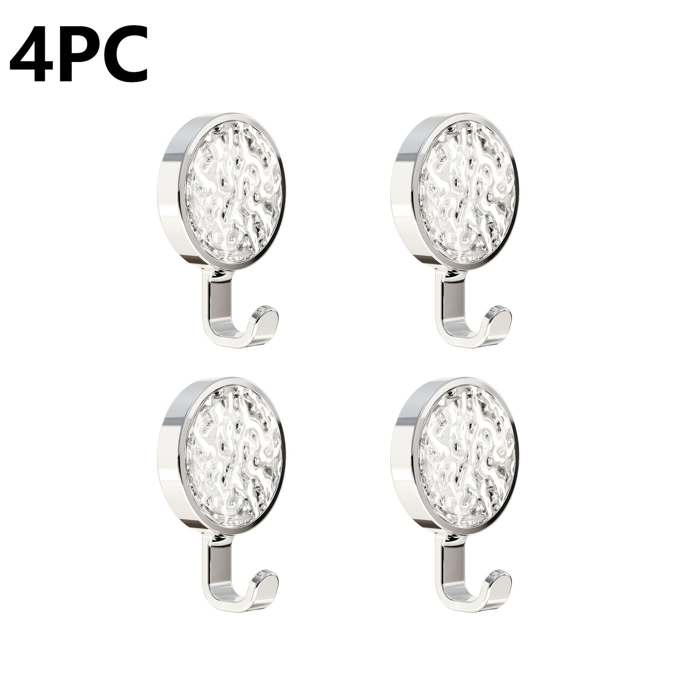 4pcs Modern Metal Wall Mount Hooks, Easy Install, Rotatable, Strong Adhesive, No Drilling Required, No Trace, for Bathroom Towel and Clothes Hanging