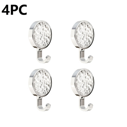 4pcs Modern Metal Wall Mount Hooks, Easy Install, Rotatable, Strong Adhesive, No Drilling Required, No Trace, for Bathroom Towel and Clothes Hanging