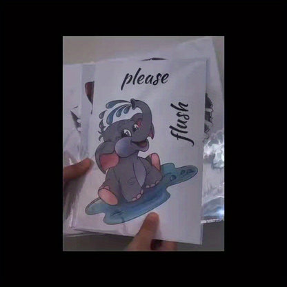 Modern Style Cartoon Elephant Wall Sticker 1pc PVC "Please Flush" Toilet Decor Self-Adhesive Bathroom Decal Animal Theme Wall Art, Easy to Install And Clean, Suitable for Home Decoration