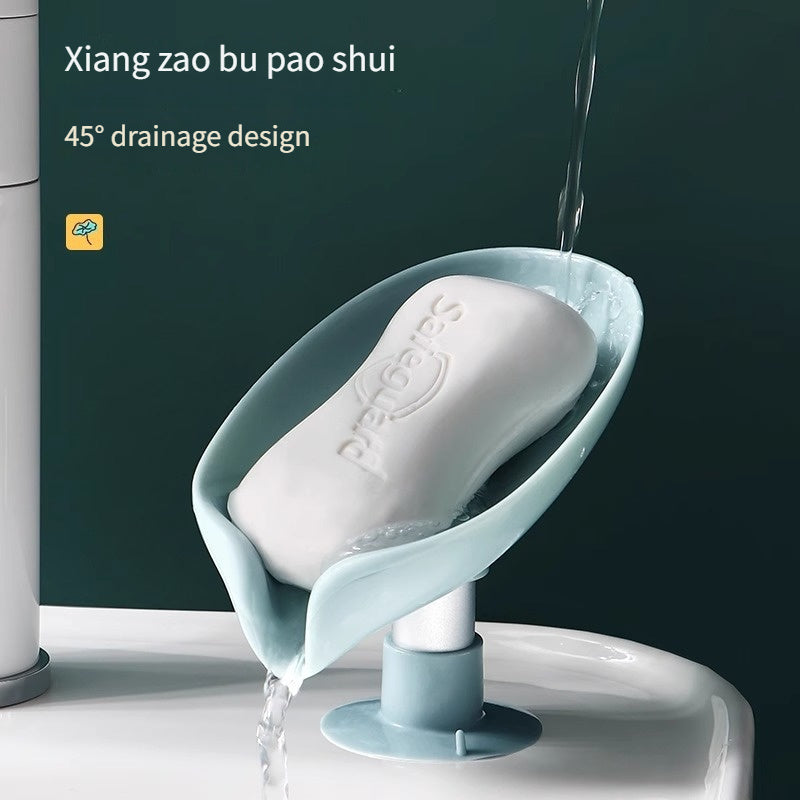 Teal Oval Soap Dish with Suction Cup - Punch-Free, Water-Draining Design for Bathroom Storage, Plastic Material, Glossy Finish, Easy Installation, Soap Organization | Oval Soap Tray | Smooth Surface Design, Soap Holder Bathro