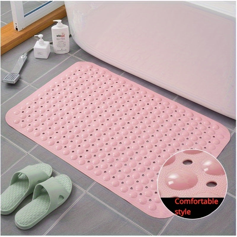 1pc Dolphin Massage Non-Slip PVC Shower Mat with Drainage Holes, Standard Size, Comfortable Suction Cup Floor Mat for Bathroom, Toilet, Hotel - Safety and Comfort Bath Accessory